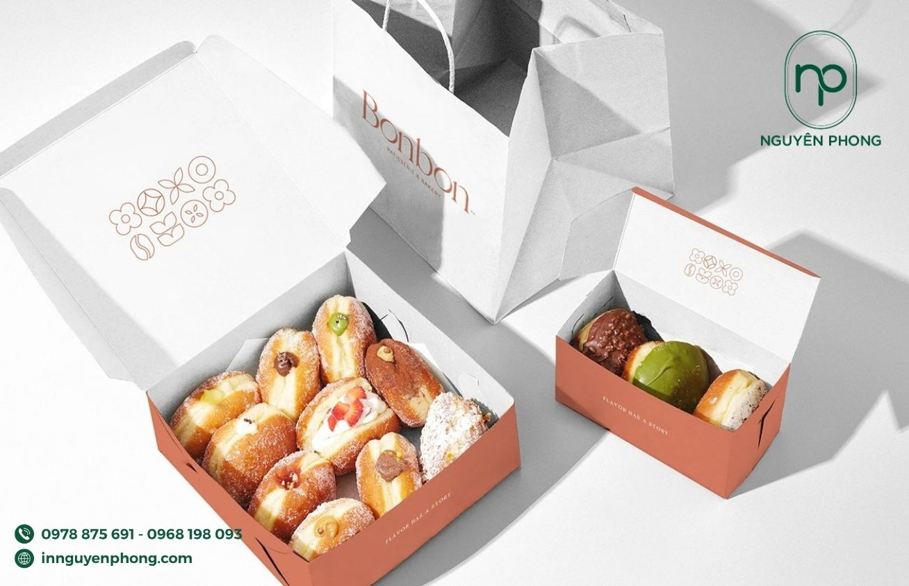 In hộp đựng bánh donut đẹp – Giải pháp nâng tầm thương hiệu